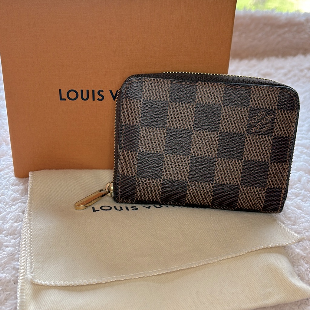 Louis Vuitton Damier Compact Wallet With Pink Interior